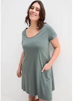 Korte, katoenen shirtjurk van slub garen, bonprix