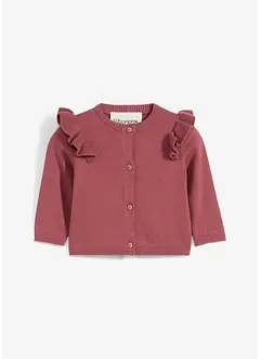 Fijn gebreid vest met volants, bonprix