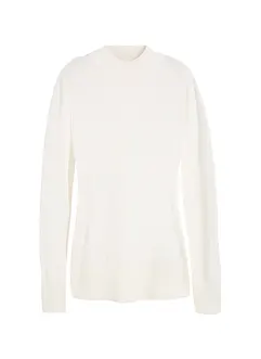 Fijngebreide basic trui met opstaande kraag en gerecycled materiaal, bonprix