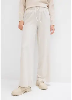 Gestreepte jersey broek met koord, bonprix