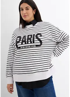 Oversized sweater van katoenmix, bonprix