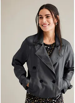 Korte trenchcoat van imitatieleer, bonprix