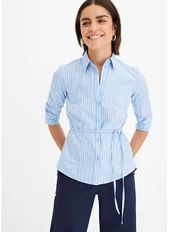 Gestreepte blouse met ceintuur, bonprix