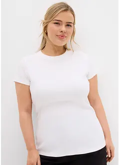 Geribd shirt met korte mouwen (set van 2), bonprix