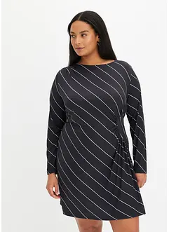 Mini jurk met drapering gestreept patroon, bonprix