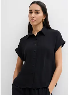 Oversized blouse van gestructureerde crêpe, bonprix