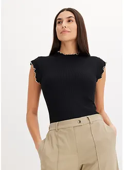 Geribd shirt met ruches, bonprix