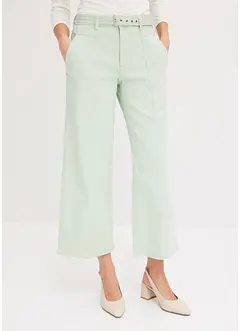 Stretch twill broek met riem, bonprix