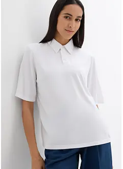 Poloshirt met schoudervulling in viscose-mix, bonprix
