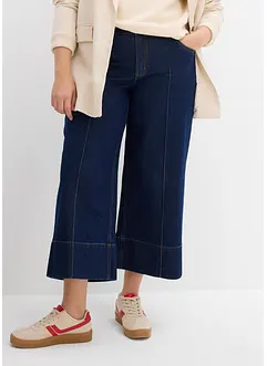 Wide leg jeans mid waist, cropped, bonprix