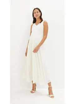 Zwangerschaps trouwjurk met kant, satijn en georgette, bonprix