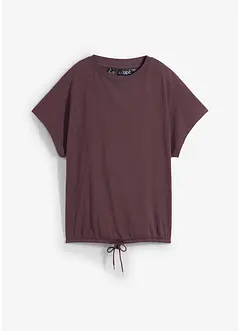 Shirt in een katoen-viscosemix met strikkoordje aan de zoom, bonprix