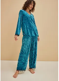 Pyjama van glanzend fluweel, bonprix