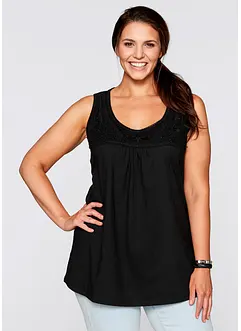 Katoenen longtop met kant, bonprix