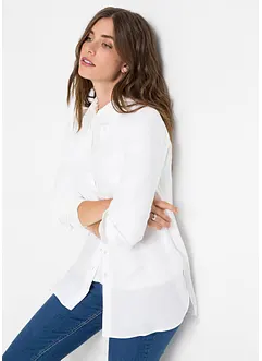 Lange overhemdblouse van viscose, bonprix