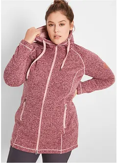 Lang fleece vest met capuchon, bonprix
