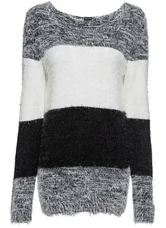 Fluffy trui met strepen, bonprix