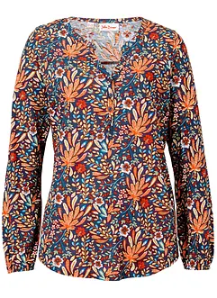 Shirt tuniek met print, lange mouw, bonprix