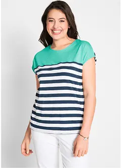 Shirt van slub garen, korte mouw, bonprix