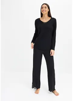 Pyjamashirt met viscose, bonprix