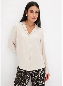 Blouse van satijn met reverskraag, bonprix