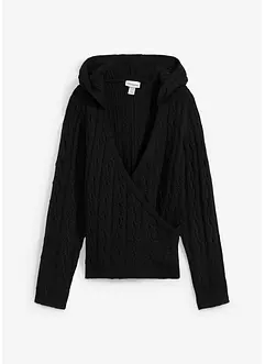 Trui met capuchon en asymmetrische zoom, bonprix