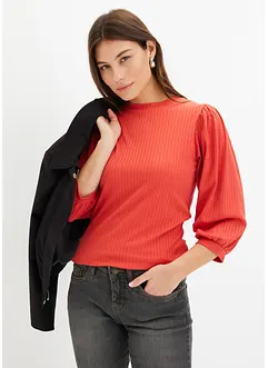 Geribd shirt met ballonmouwen, bonprix