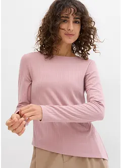 Geribde longsleeve met split, bonprix