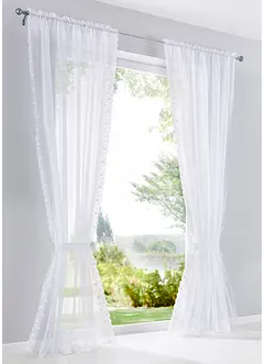 Transparant gordijn met borduursel en embrasse (1 stuk), bonprix