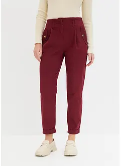 Lichte twill broek in paperbag stijl, bonprix