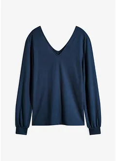 Knus fleece shirt met parels, bonprix