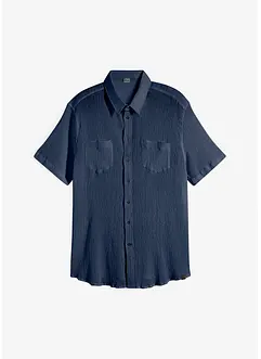 Overhemd van katoen in crinkle look met korte mouwen, bonprix