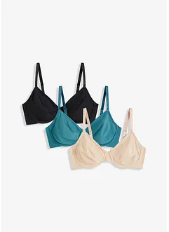 Niet-gevulde T-shirt bh (set van 3) met beugels, bonprix