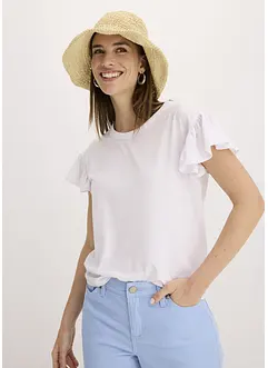 Shirt met volants op de mouwen, bonprix