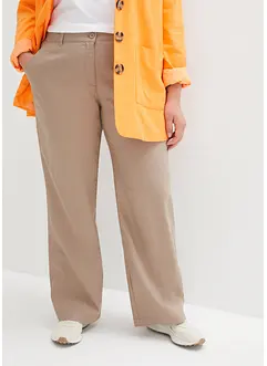 Geweven broek met linnen en comfortband, bonprix