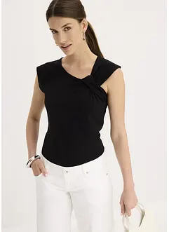 Shirt van een elastische katoenmix met een twist, bonprix