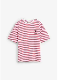 Gestreept T-shirt met borduursel, bonprix