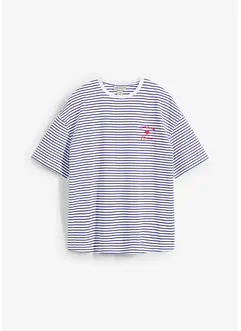 Gestreept T-shirt met borduursel, bonprix