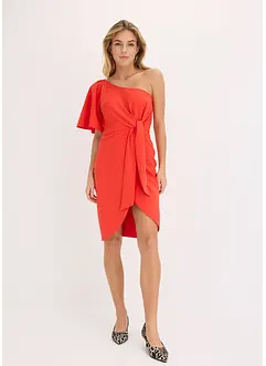 One-shoulder jurk met plooien, bonprix