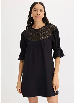Jersey jurk met crochet-kant, bonprix