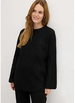 Oversized trui met kabelpatroon, bonprix