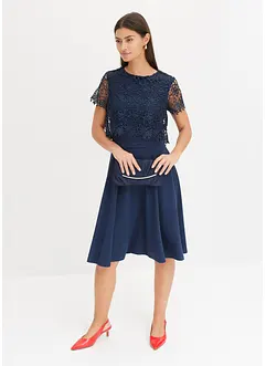 Midi jurk met kant, bonprix