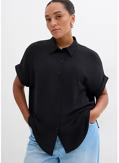 Oversized blouse van gestructureerde crêpe, bonprix