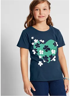 Meisjes T-shirt (set van 2) van biologisch katoen, bonprix