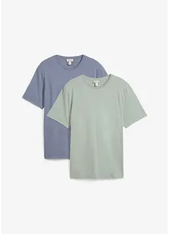T-shirt (set van 2) van puur katoen, bonprix