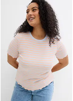 Geribd shirt shirt met korte mouwen, bonprix