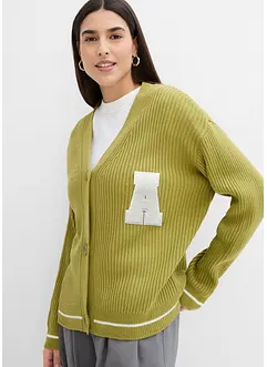 Oversized gebreid vest met borduursel, bonprix