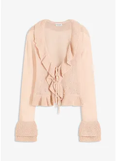 Fijn gebreid vest met ruches, bonprix