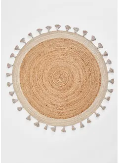 Rond vloerkleed met franjes, bonprix