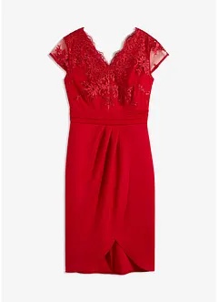 Mini jurk met kant, bonprix